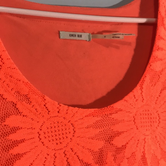 “Kimchi Blue” Neon Orange Lace Dress - Picture 4 of 4